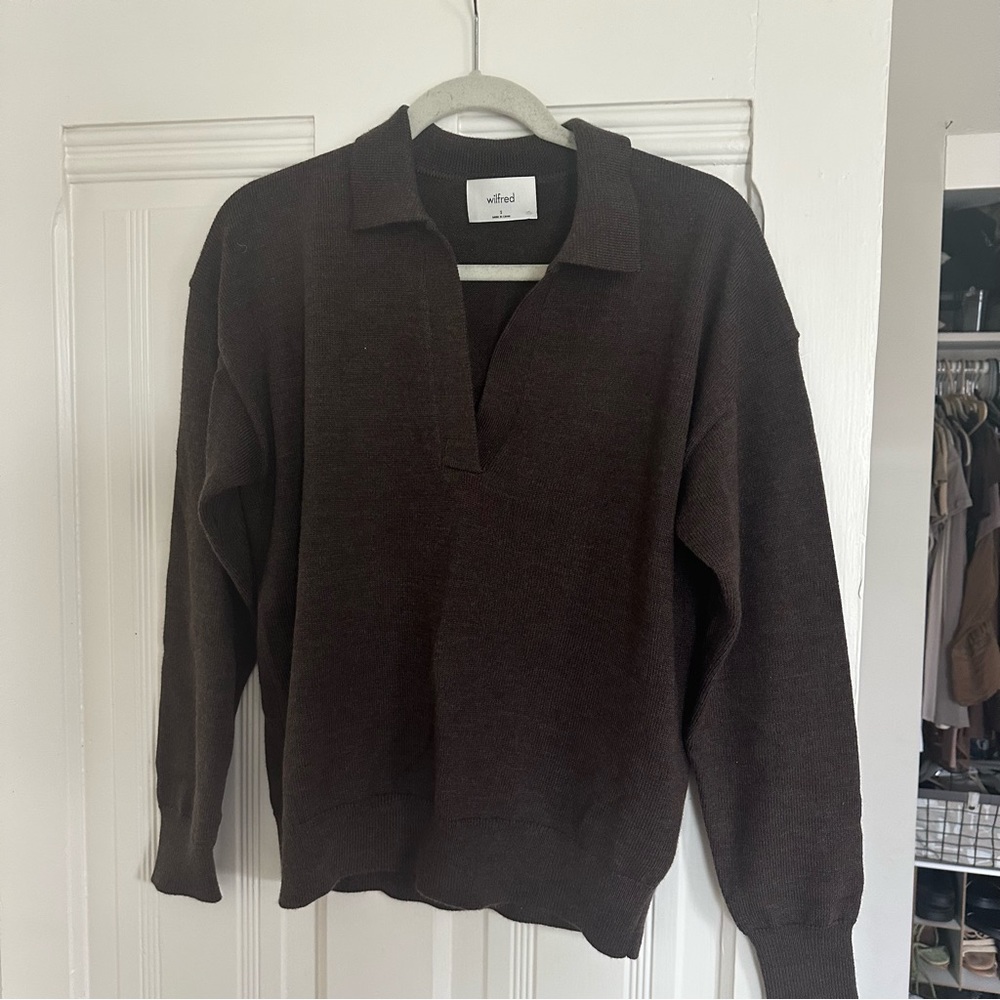 Aritzia Wilfred Clara Sweater - Rich Mocha Brown